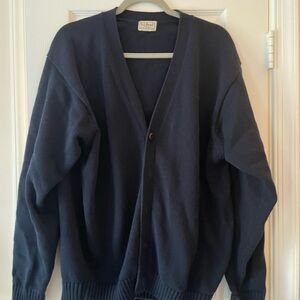L.L. Bean Navy Cotton Cardigan